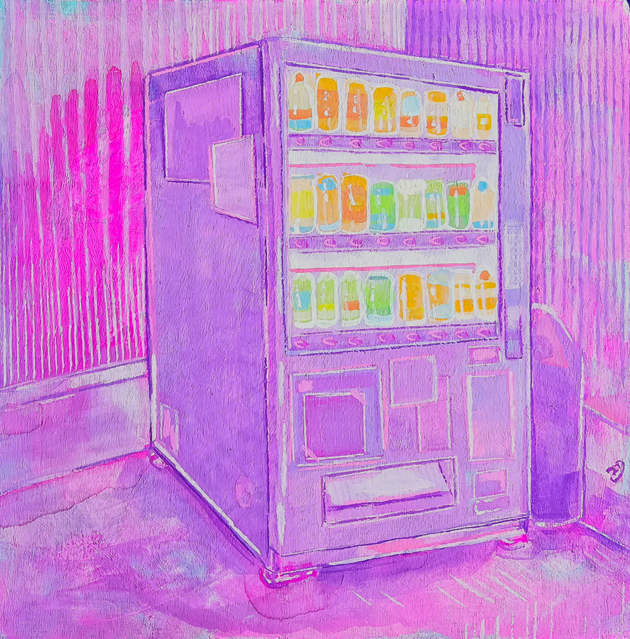 untitled 5 x 5 gouache on wood