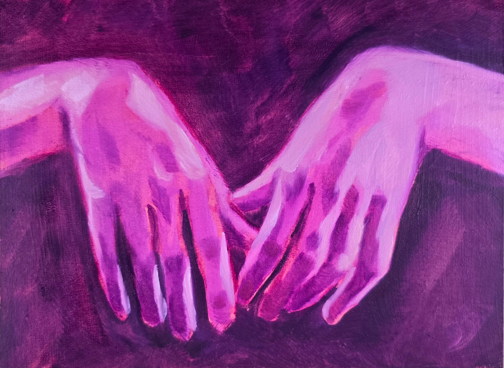 friends 5.5 x 7.5 oil on wood